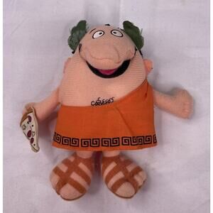 1990 Little Caesars Pizza Finger Puppet Promo Advertising Stuffed Plush Toy 5" A